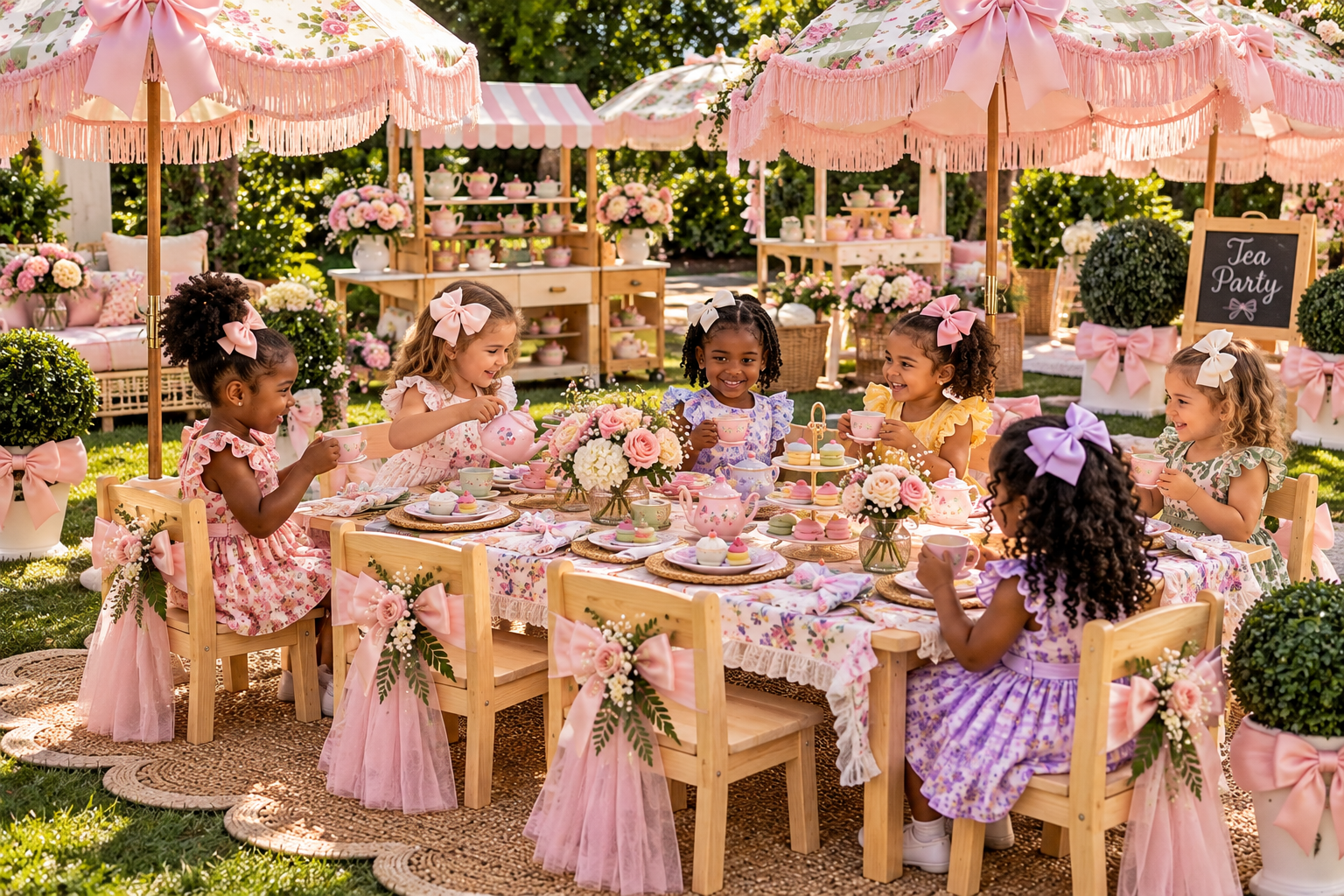 Little Tea and Garden Party rental setup