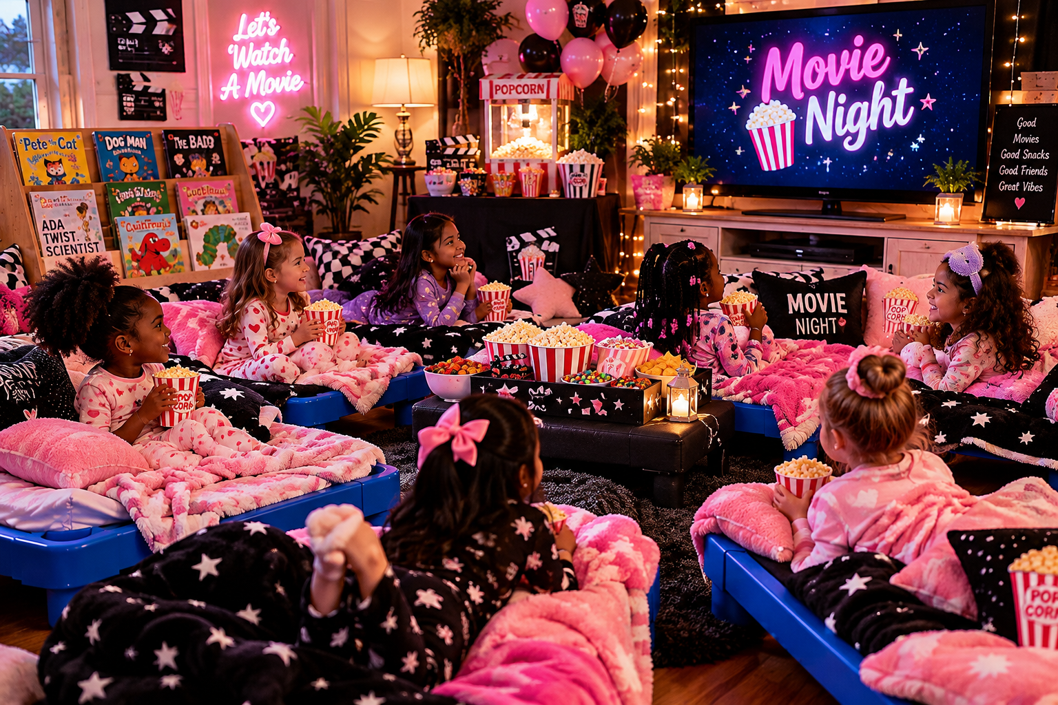 Little Sleepover and Movie Night rental setup